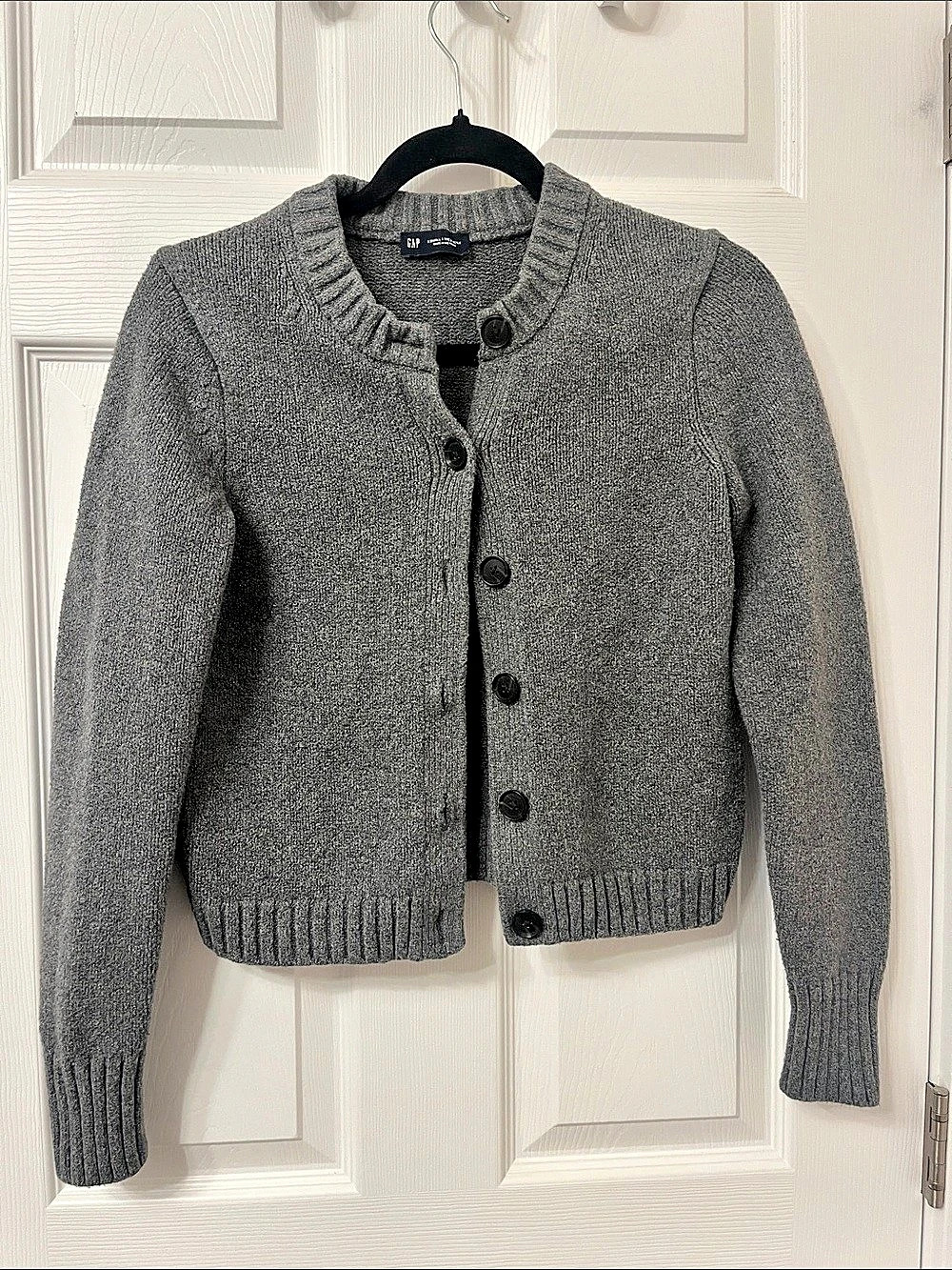 Gap CashSoft Crewneck Cardigan Gray Button-Front Size XS